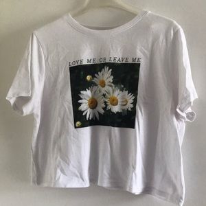 Plus White Daisy Crop Top
